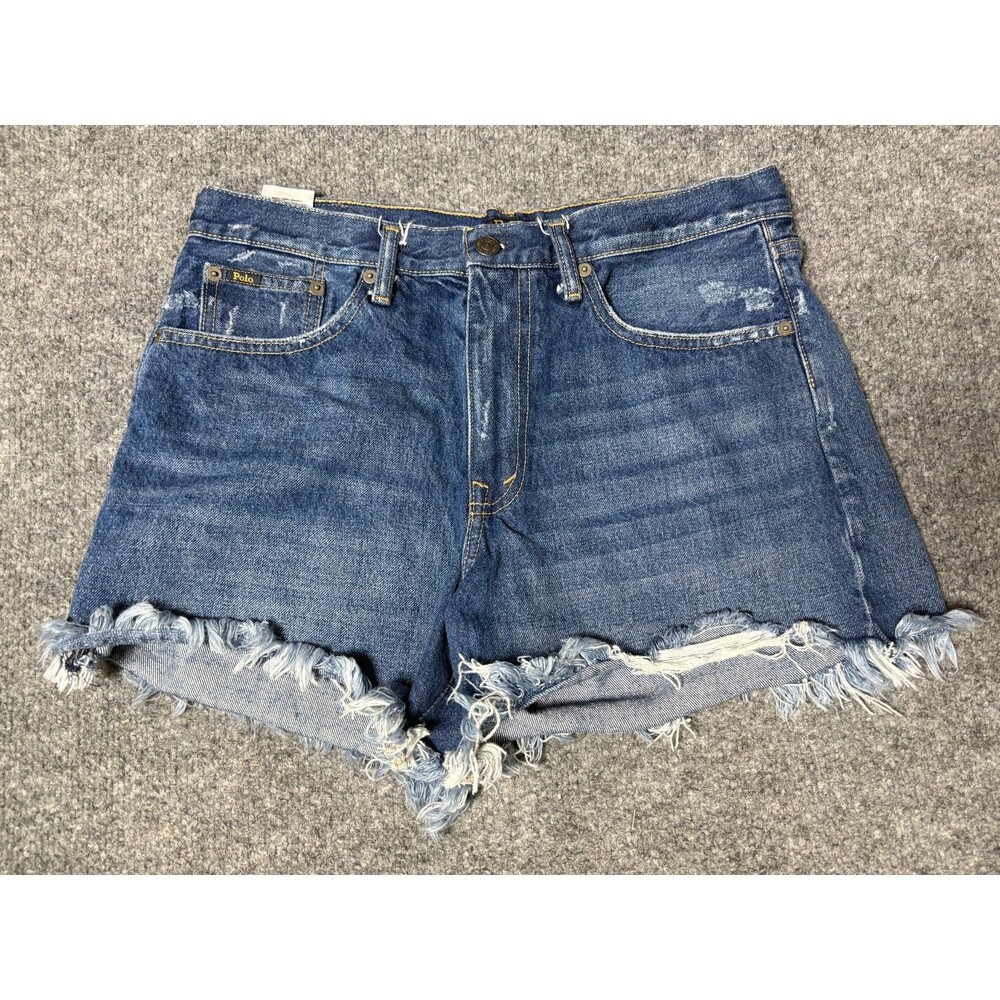 POLO by Ralph Lauren Jean Shorts Cuff Off Womens Size 29 The Sophia Short Blue